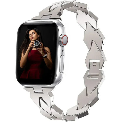 Diamond Shaped Link Stainless Steel Band for Apple Watch