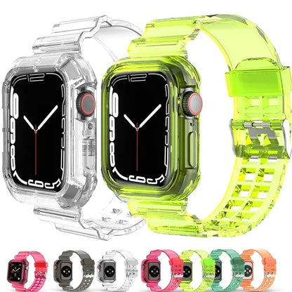 Clear Guard Transparent Band + Bumper for Apple Watch