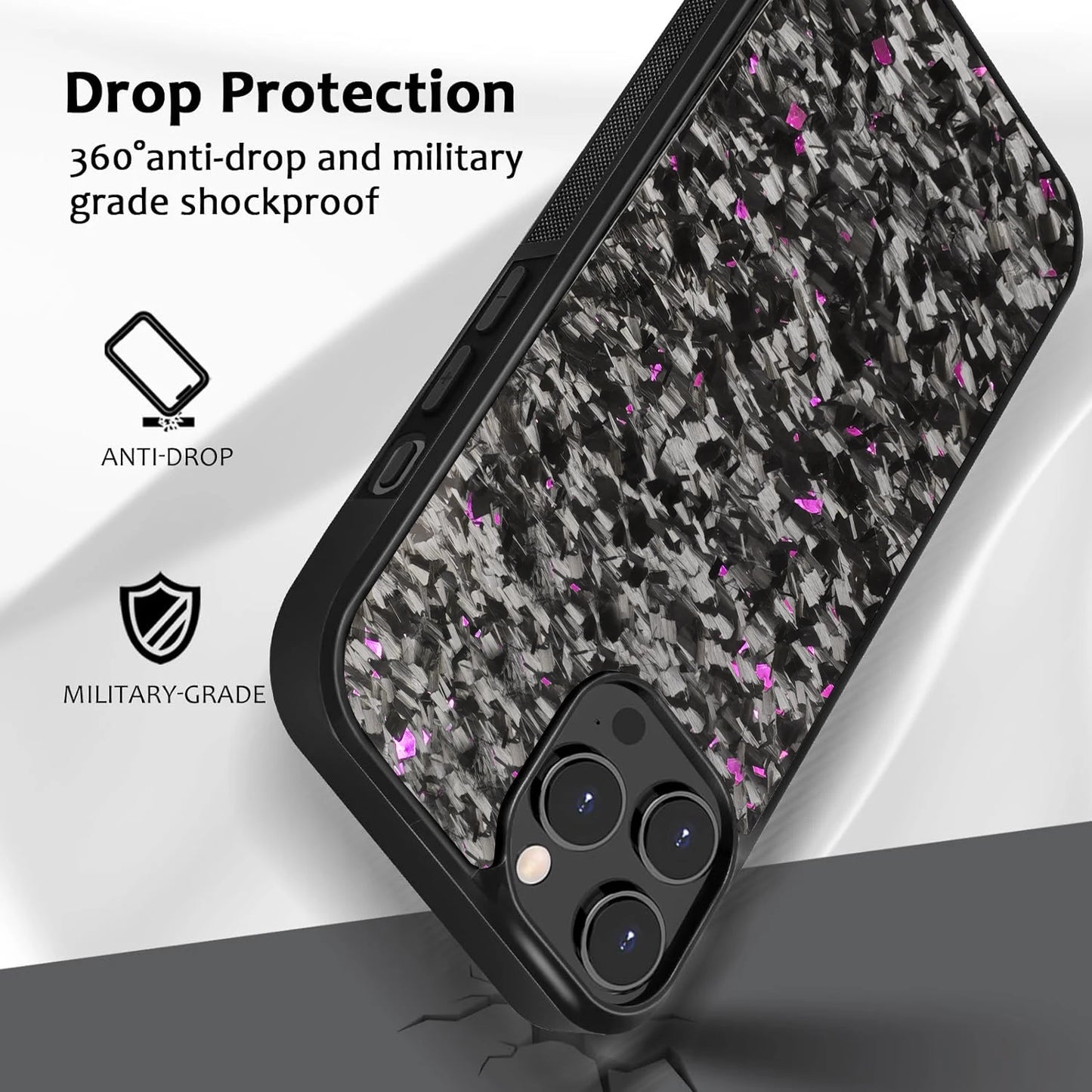 Real Carbon Fiber Armor Shockproof Cover for iPhone 15 (Wireless Charge)