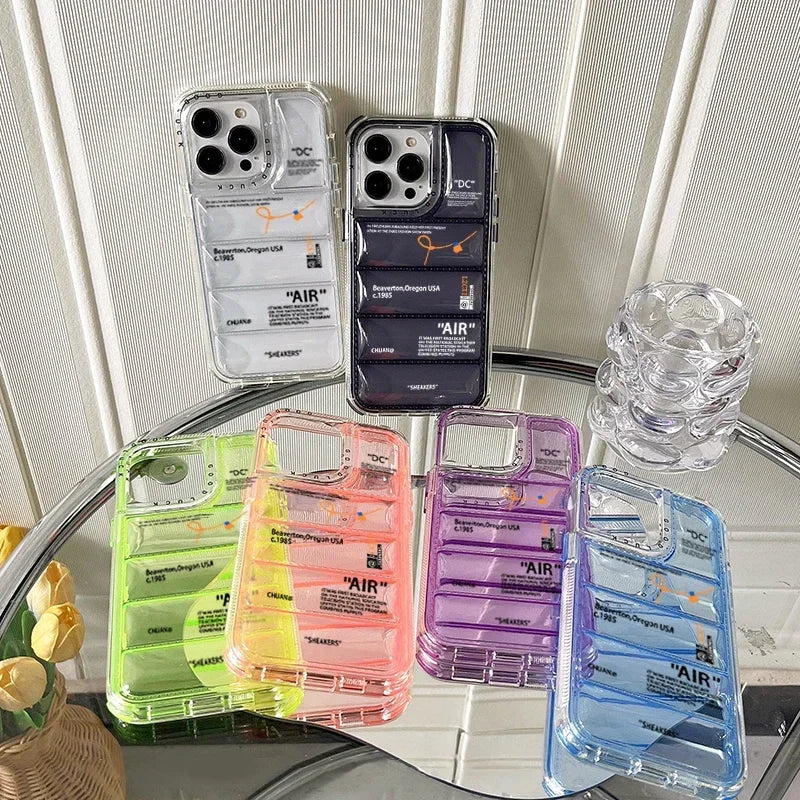 OW Puffer Down Jacket Transparent Case for iPhone (Shockproof Corner Guard)