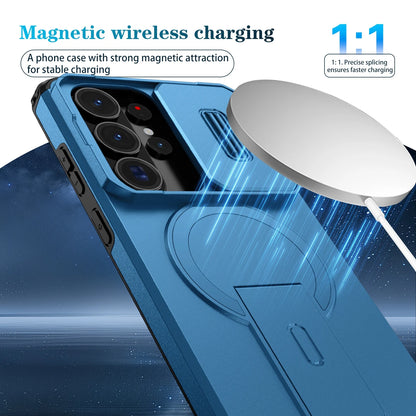 Lens Protector Phone Case for Samsung {Magnetic Kickstan)