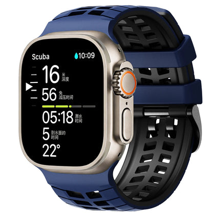 Two-tone Breathable Silicone Band For Apple Watch Ultra2 3 49mm SE 5 6 7 8 9 10 11 46mm 45mm 44mm