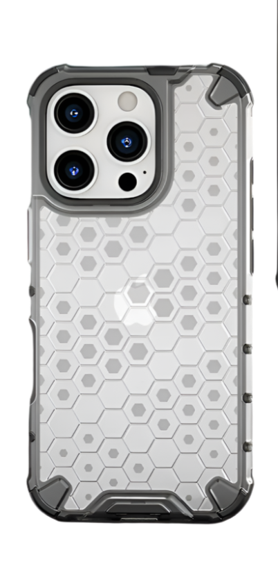 Shockproof Armor Case for iPhone (Transparent Honeycomb)
