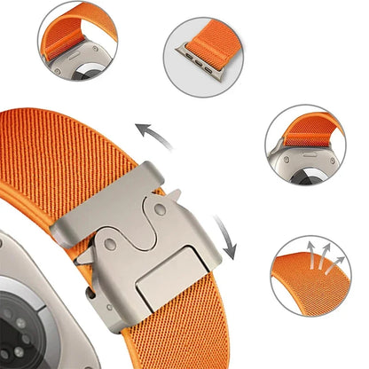 Braided Elastic Nylon Strap for Apple Watch (Titanium Buckle)