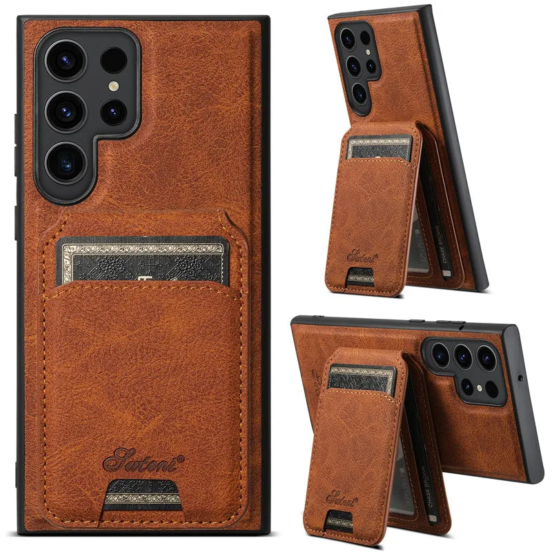 Leather Magnetic Pocket Wallet Phone Case for Samsung Galaxy