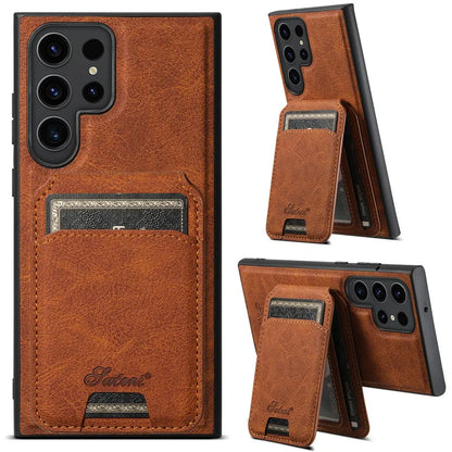 Leather Magnetic Pocket Wallet Phone Case for Samsung Galaxy