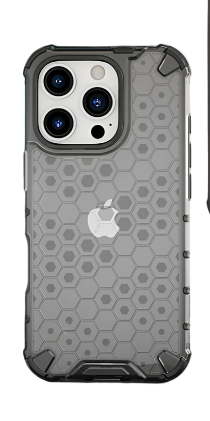 Shockproof Armor Case for iPhone (Transparent Honeycomb)