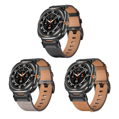 Leather Band for Samsung Galaxy Watch 7 Ultra 47mm (Quick Fit)