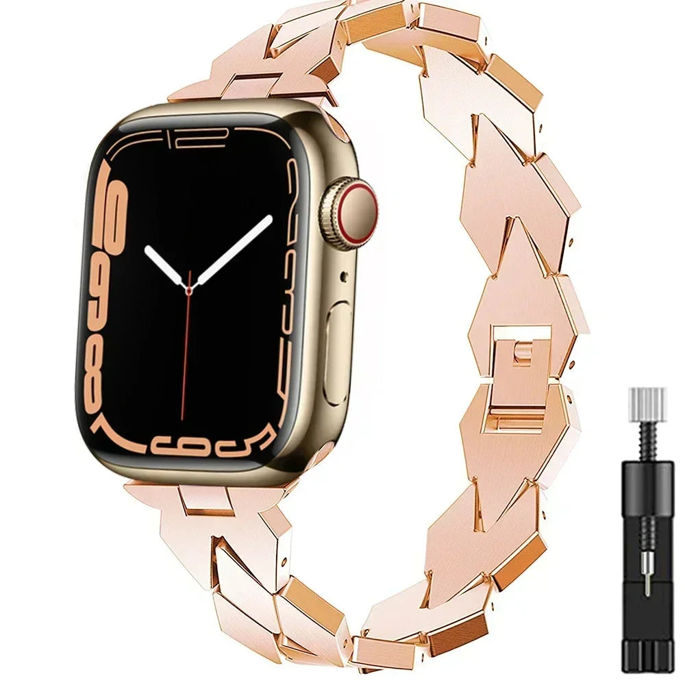 Diamond Shaped Link Stainless Steel Band for Apple Watch