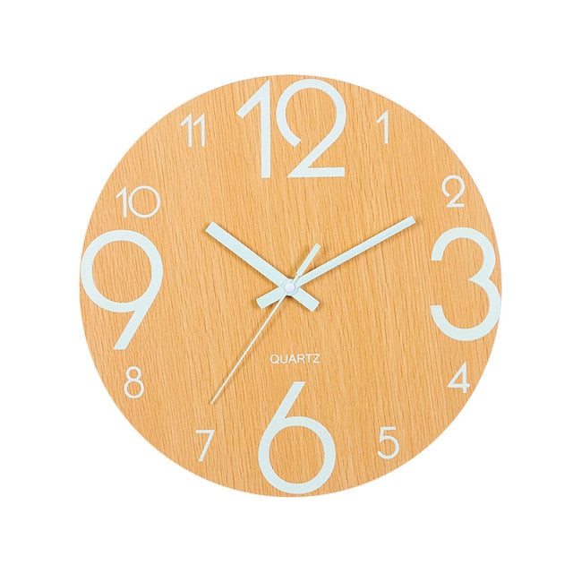 Lumi Bamboo Glow Wall Clock